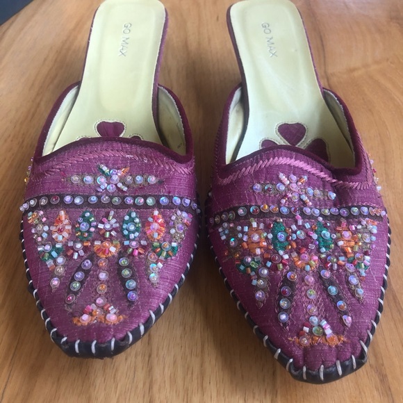 Go Max Fuchsia beaded mules - Picture 4 of 6